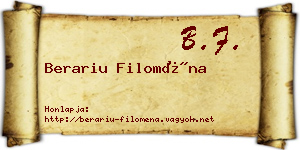 Berariu Filoména névjegykártya